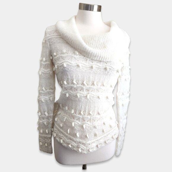 Anthropologie Tapemeasure 3D Crochet Sweater Boho Mohair Wool Cowl Neck - Picture 1 of 12